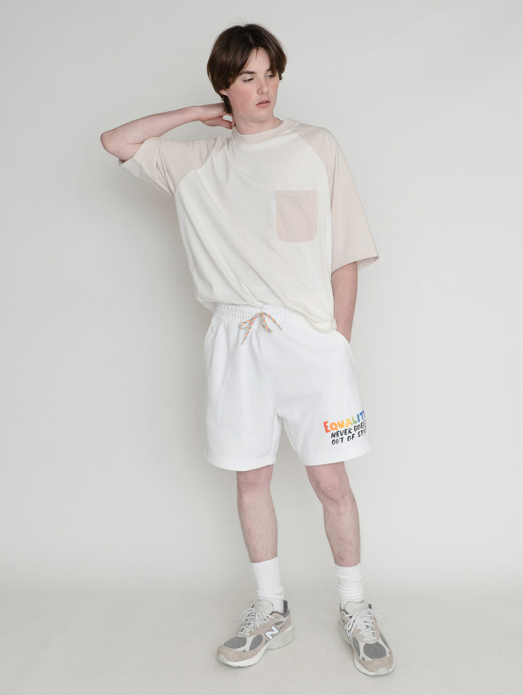 PRIDECOLLECTIONグラフィック スウェットショートパンツ BRIGHT WHITE